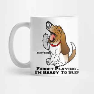 Basset Hound Lazy Sleepy Yawning Dog Cartoon Mug